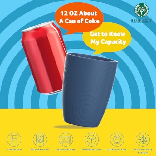 Homienly Wheat Straw Cups 8 PCS Reusable Drinking Glasses