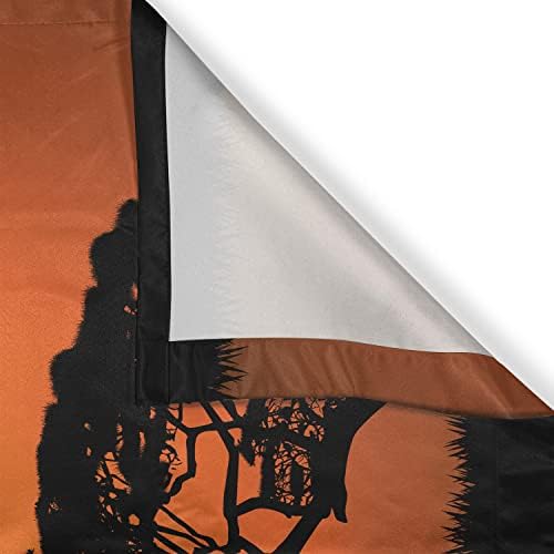 Ambesonne African Kitchen Curtains 2 Panel Set 55x39 Orange Black