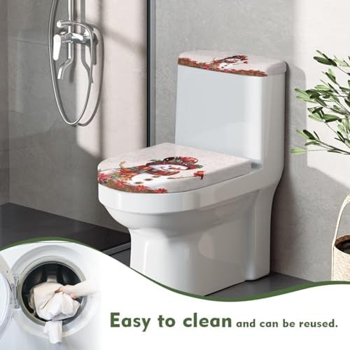 Christmas Toilet Lid Cover Set of 2 for Hygiene and Style
