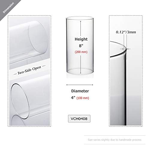 WGVI Hurricane Candle Holder Sleeve Clear Glass 4x8