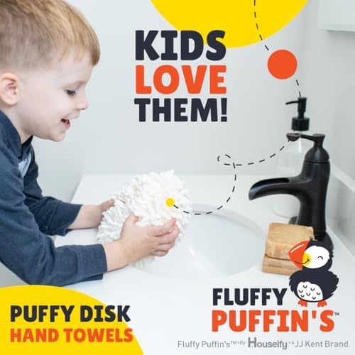 JJ KENT Fluffy Puffins Microfiber Hand Towels Set of 3