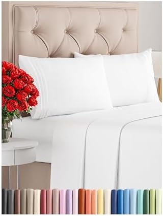 CGK Unlimited 4 Piece Full Size Sheet Set White