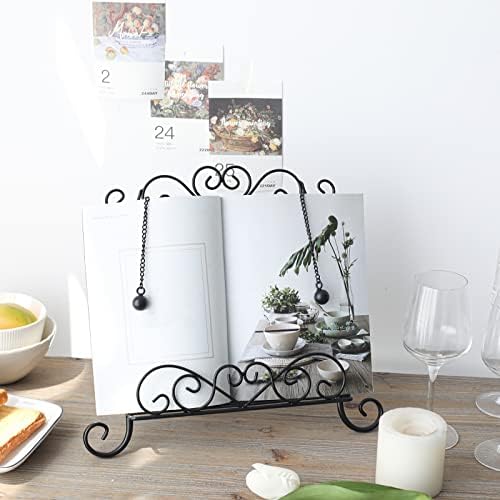 Antique Metal Cookbook Stand with Adjustable Arm