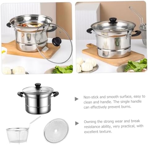 Stainless Steel Deep Fryer Pot with Handle and Lid
