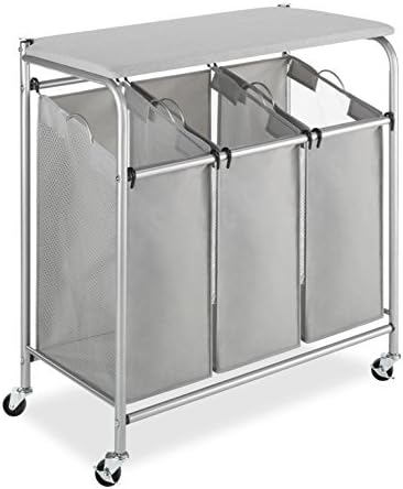 Whitmor 3 Section Laundry Sorter with Folding Station