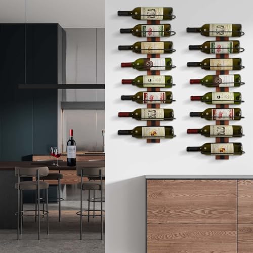 FLstudio Wall Mounted Wine Rack 8 Bottles Organizer