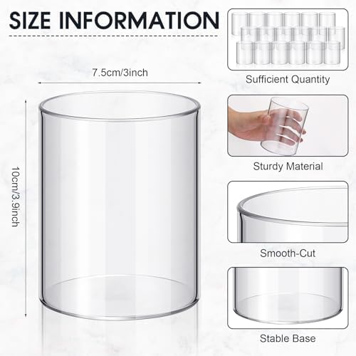 Vesici 20 Pcs Plastic Cylinder Vase 4 Inch