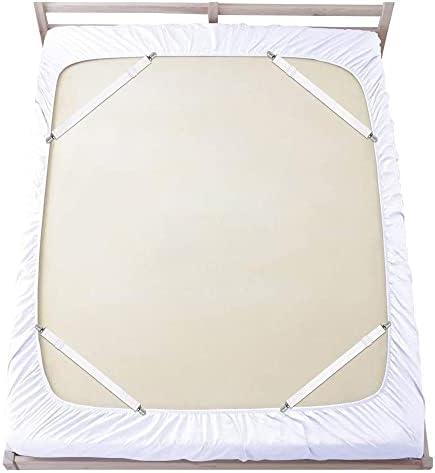 Sopito Adjustable Elastic Sheet Straps 4Pcs White