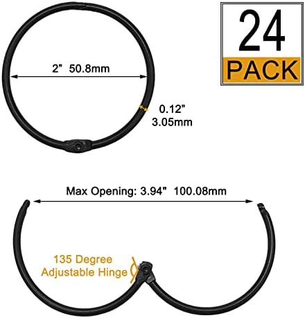 Shower Curtain Hooks Rings 24 Pcs Rustproof Metal for Curtain
