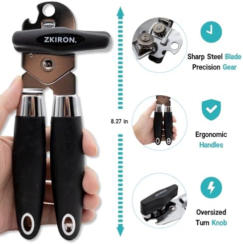 ZKIRON Multi-Can Opener with Magnetic Lid Lifter