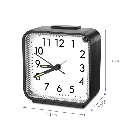 OQIMAX Silent Alarm Clock with Night Light and Large Display