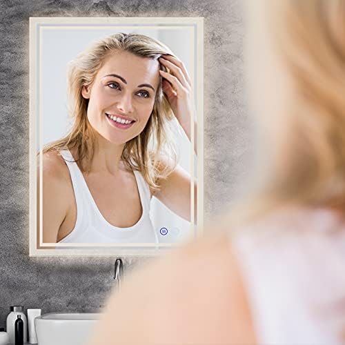 24x32 LED Bathroom Mirror with Anti-Fog and Touch Control
