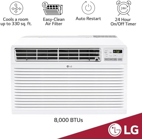 LG 7800 BTU Through the Wall AC Unit with Remote Control White