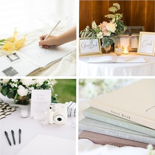 Personalized 2025 Wedding Guest Book - Linen Photo Book with 100 Pages