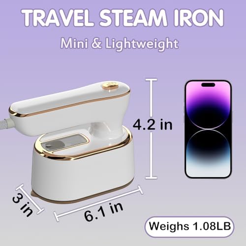 Travel Steamer Iron 2 in 1 - Portable Mini Iron for Clothes