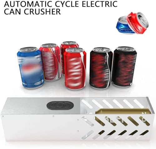 Electric Can Crusher Wall Mounted 1216oz Automatic One Click Cycle