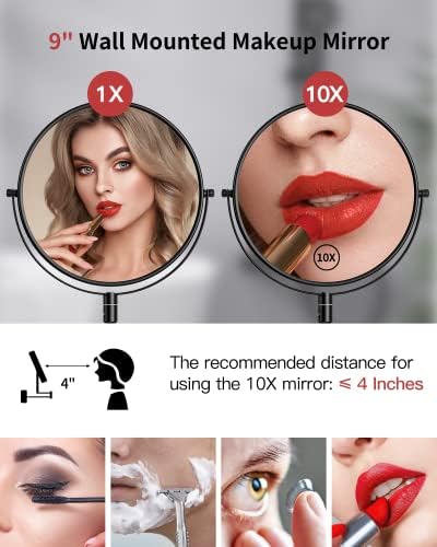 Gospire 9 Inch Double-Sided Magnifying Mirror for Men and Women
