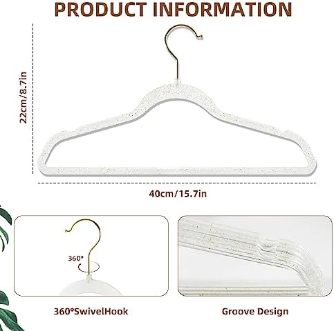 Clear Plastic Hangers 20 Pack Gold Glitter