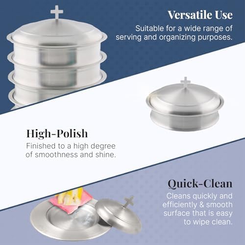 Mayur Exports Communion Tray Set with Cover and Bread Plate