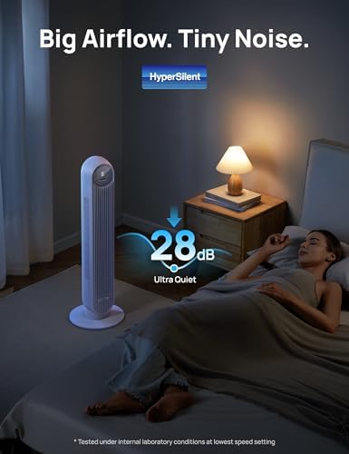 Dreo Tower Fan for Bedroom with 90 Degree Oscillating and 4 Speeds