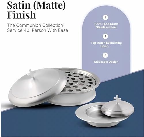 Mayur Exports Communion Tray Set with Cover and Bread Plate