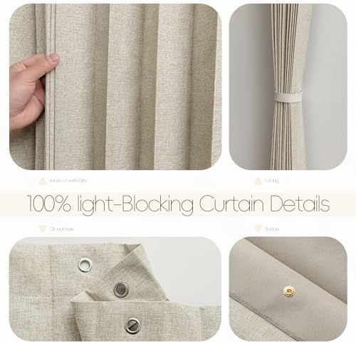Jilron Blackout Fabric Door Curtain with Magnetic Closure