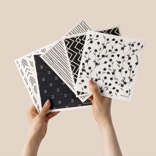 RECYCO Swedish Dishcloths 5 Pack Reusable Kitchen Wipes