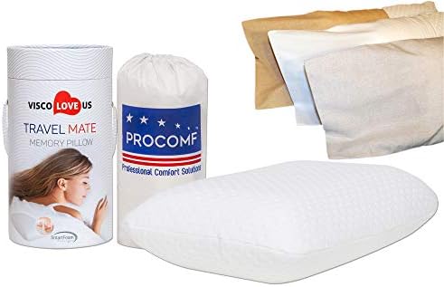 ProComf Travel and Camping Memory Foam Pillow for All Ages
