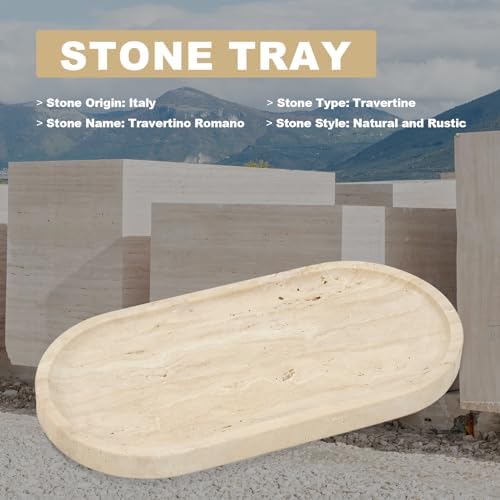 Koville Italian Travertine Vanity Tray 12x6