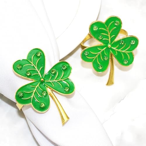 6Pcs Shamrock Napkin Rings for Table Decor
