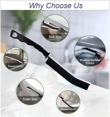 POPGIO Crevice Cleaning Brush Set 2 Pcs for Kitchen and Bathroom Use