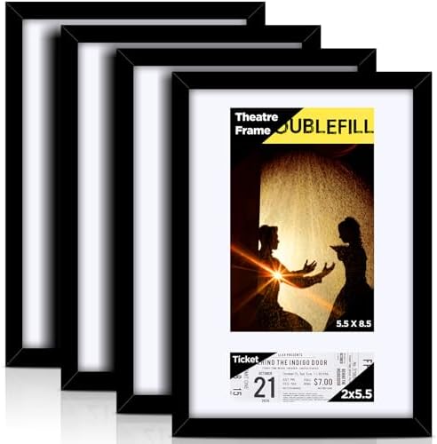 4 Pcs Theatre Bill Frame with Mat and Hanger