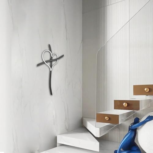 Imerance Wall Cross 12 Inch Love Metal Silver