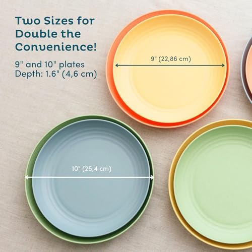 Nook Theory Reusable Wheat Straw Plates 8 Pcs Mellow 9