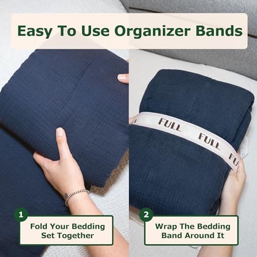 ECOHomes Bed Sheet Organizer Bands 4PCS Cream
