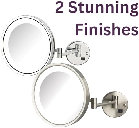 JERDON 5X Magnification Wall-Mount Makeup Mirror