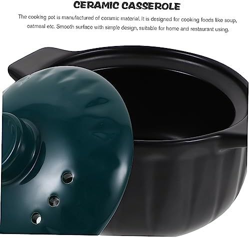 GRIRIW 1pc Ceramic Stew Pot with Lid