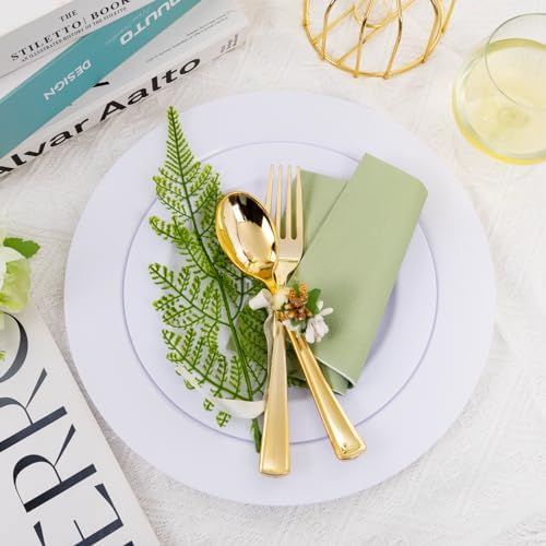 FLOWERCAT 100 Count 2 Ply Green Cocktail Napkins for Party Easter