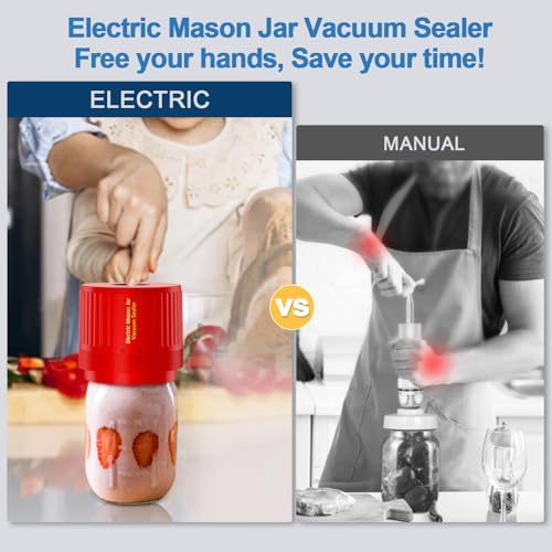 Electric Mason Jar Vacuum Sealer Kit Red