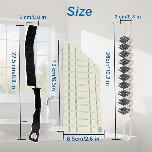 3 Pcs Hard Bristle Crevice Cleaning Brush Set