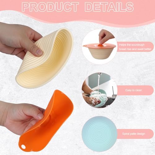 16 Pcs Mini Silicone Bread Proofing Baskets with Lids