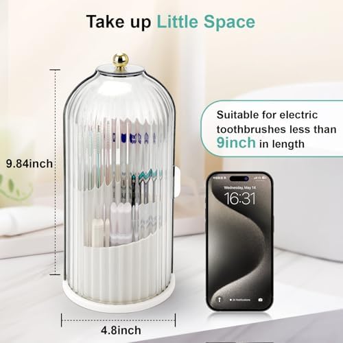 QIYVLOS Toothbrush Holder with Rotating 3 Slots