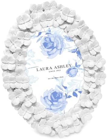 Laura Ashley 4x6 White Hydrangea Frame with Easel Hook