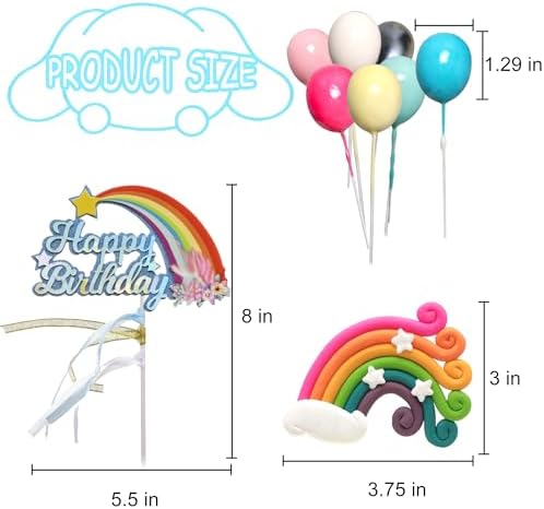 30Pcs Cute Cake Topper Set for Birthday Party Decorations