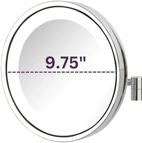 JERDON 5X Magnification Wall-Mount Makeup Mirror