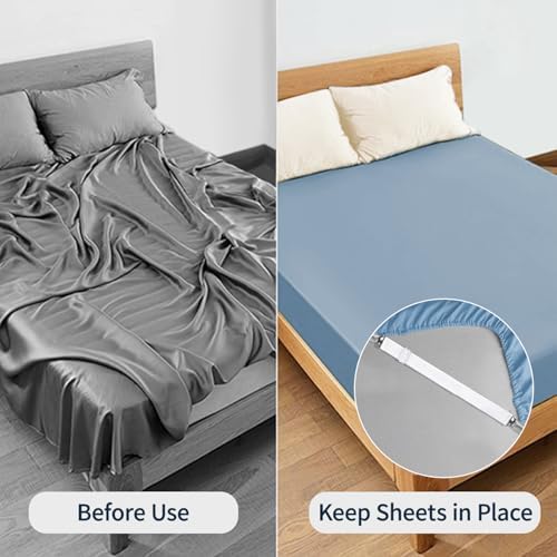 Sopito Adjustable Elastic Sheet Straps 4Pcs White