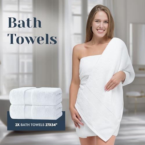White Classic Luxury White Towel Set of 8