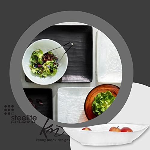 Steelite Resin Serving Bowl Kenny Mack Point Oval Uneven 3 Quart Shell White