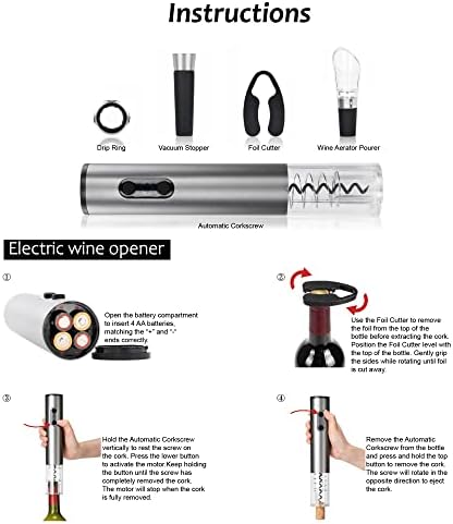 Tirrinia Electric Wine Opener Set with Aerator and Foil Cutter Blue