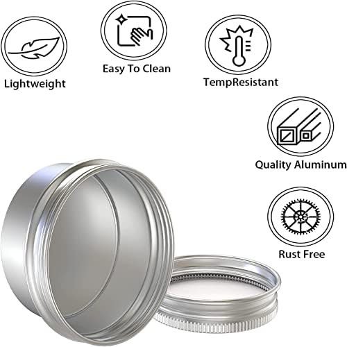 20 Pcs 2 Ounce Aluminum Tin Jars with Screw Lid